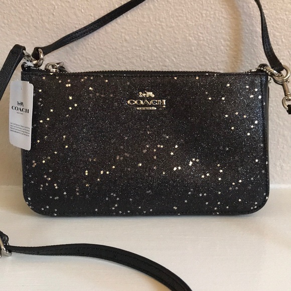 coach star glitter satchel crossbody black bag - Picture 1 of 4